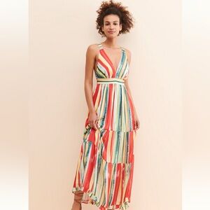 Anthropologie G.P.D. Stripe halter dress